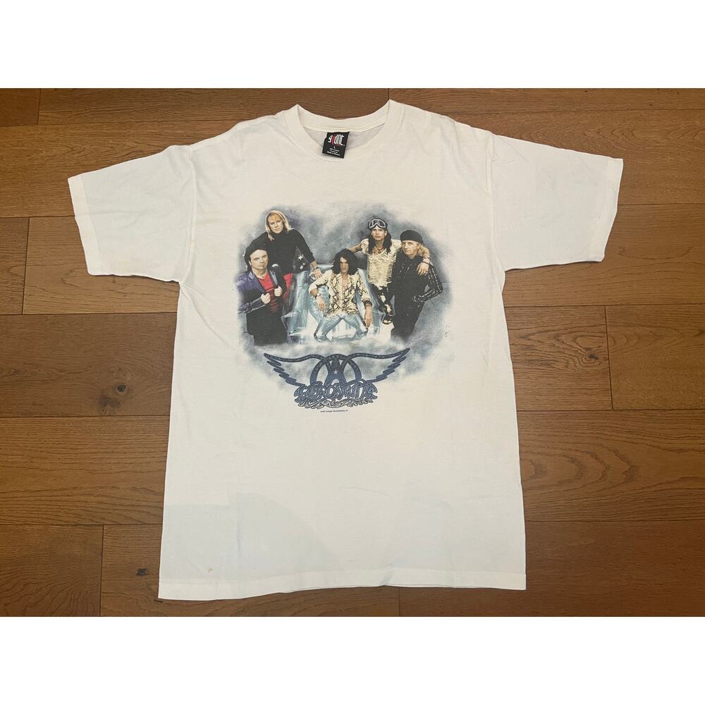 Vintage 1997 Aerosmith Nine‎ Lives Tour Shirt L Giant Tag Band Tee Rock 90s